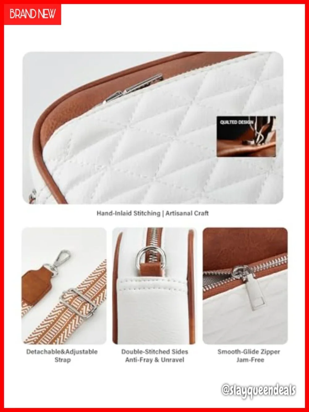 Vegan Leather Quilted Hobo Crossbody Bag RFID Shoulder Purse Adjustable Straps